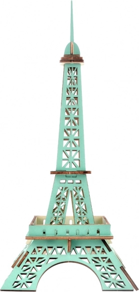 Wooden 3D Puzzle Eiffel Tower Turquoise