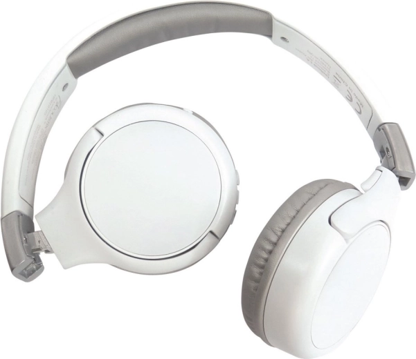 Casque enfant pliable sans fil et filaire – blanc, Bluetooth 5.0, 85 dB