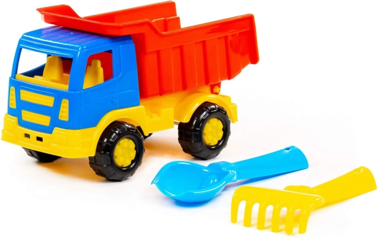 Dump truck for transporting and tipping sand