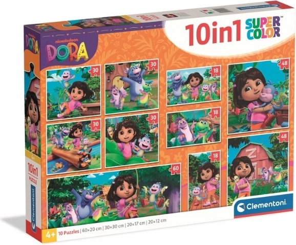 Puzzle Clementoni SuperColor 10 en 1 Dora l’exploratrice