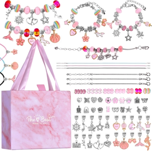 Creatieve set voor het maken van armbanden met bedels en kralen