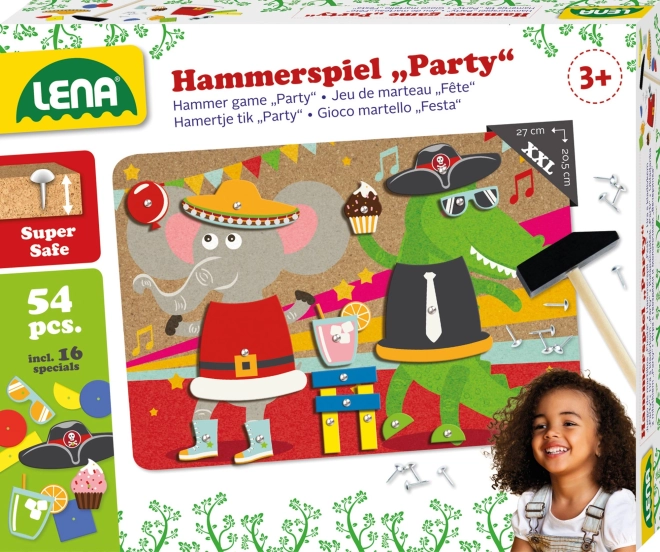 Hamer-spel van gekleurd kurk voor kinderen