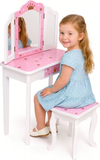 Driedelige spiegel zoals in een echte salon