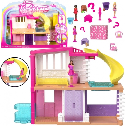 Mattel Mini BarbieLand mini dollhouse with doll, pet, and accessories