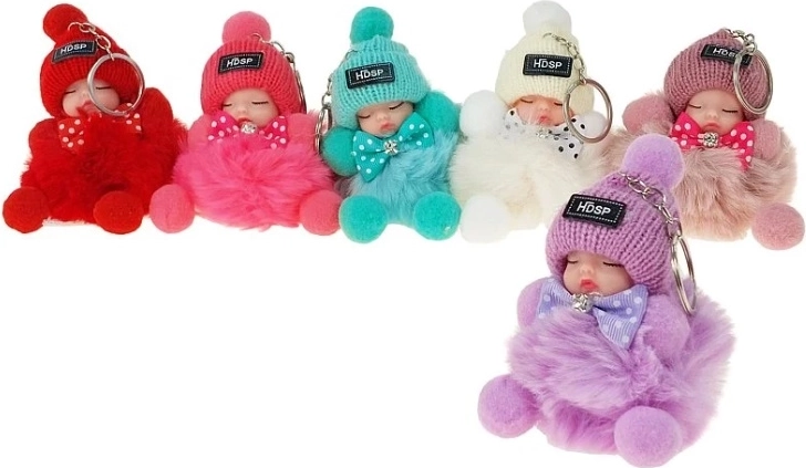 Plush doll keychain