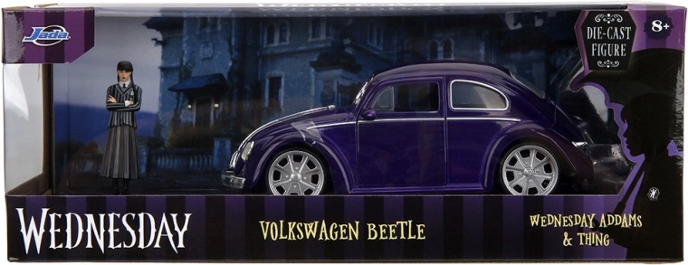 Metalen model Wednesday – Volkswagen Beetle 1:24 met figuur