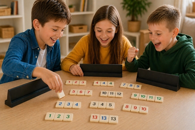A family game that practices logic and arithmetic