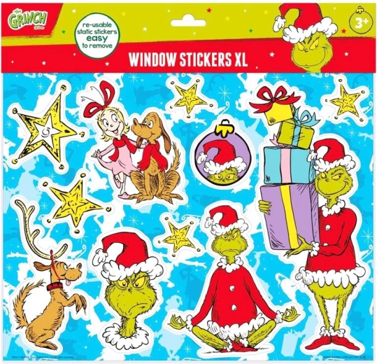 Grinch window stickers – reusable decorations