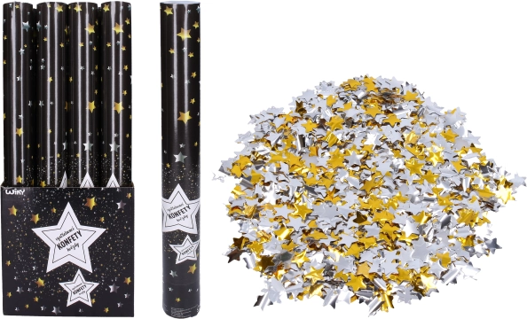 Canon à confettis de fête Étoiles 50 cm