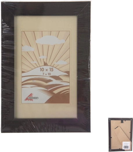 Dark brown wooden photo frame 10 × 15 cm