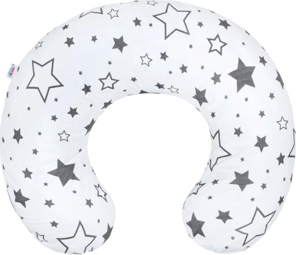 New Baby Nursing Pillow Stars Grey