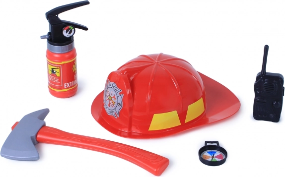 Firefighter set with helmet and accessories for children