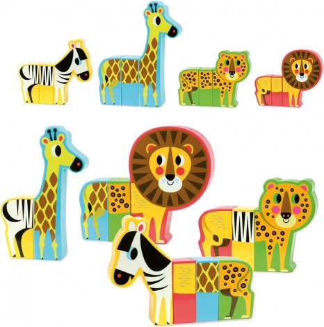 vilac puzzle magnétiques en bois joyeux safari