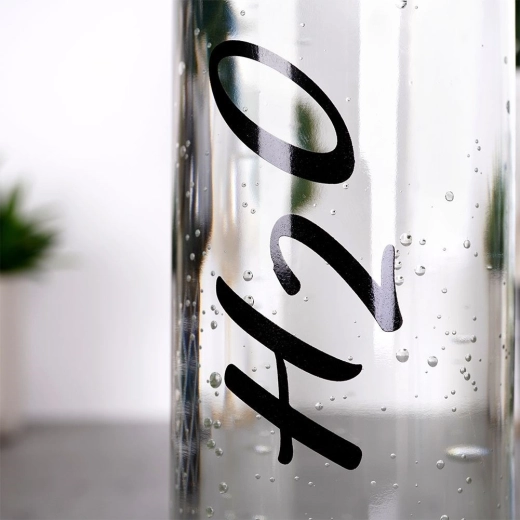 High-quality clear glass with print