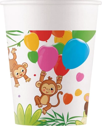 Papierbecher Dschungel 200 ml, 8 Stk.