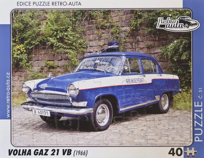 Puzzel Retro Auto's Volha GAZ 21 VB 40 stukjes