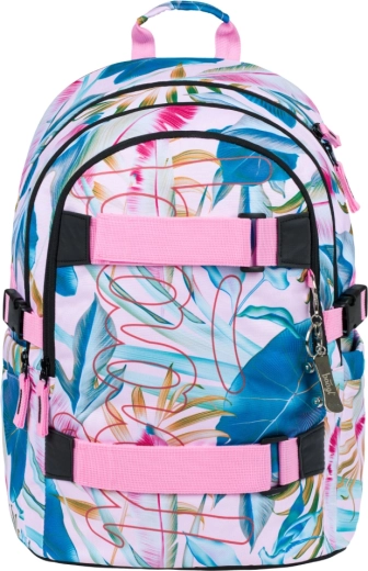 Ergonomic backpack with skateboard attachment