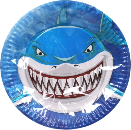 Shark Paper Party Plates 23 cm (6 pcs)