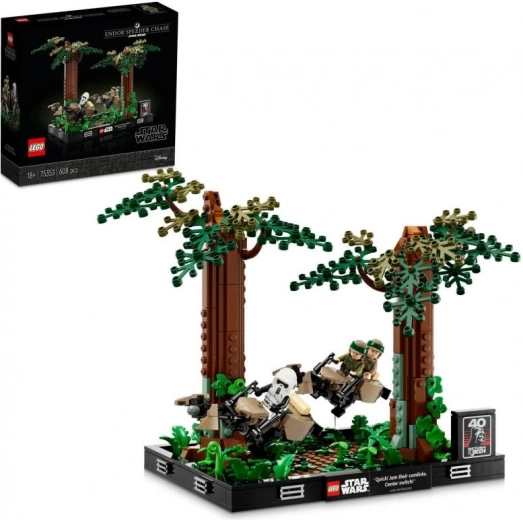 Lego Star Wars Diorama: Speeder Bike Chase on Endor