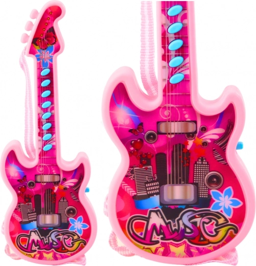 Electric guitar for kids with melodies and solfège - pink