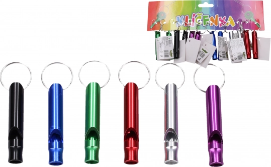 Gekleurde fluit sleutelhanger 6 cm