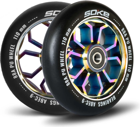 Roues Soke pour trottinette 110 mm rainbow 2 pcs