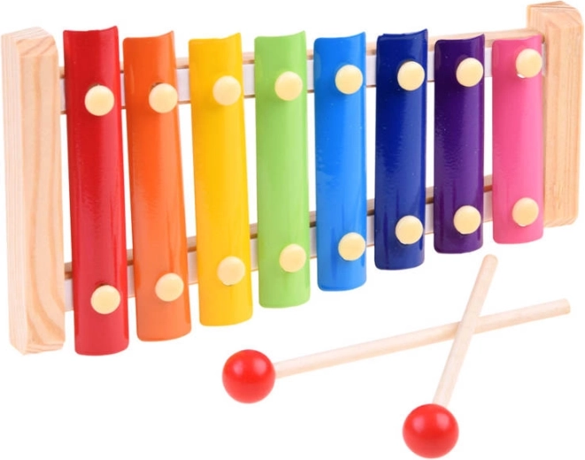 Kleurrijke houten kinderxylofoon (cimbaaltjes)