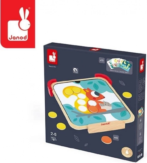 Magnetische houten puzzel met bord Ik leer kleuren JANOD