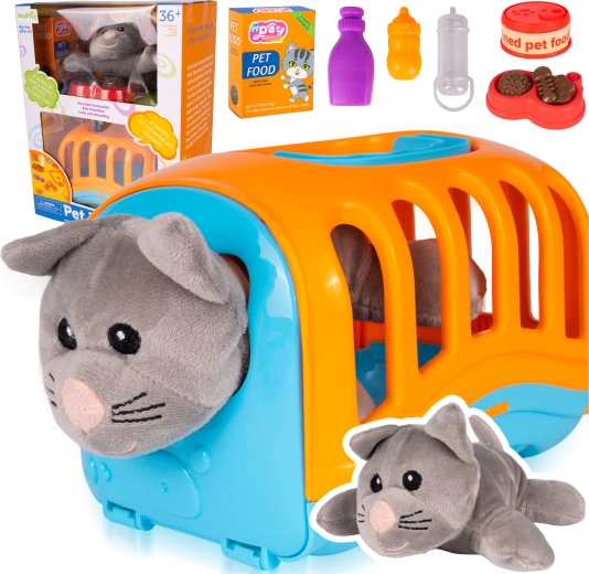 Portable Carrier with Kitten Plush Toy