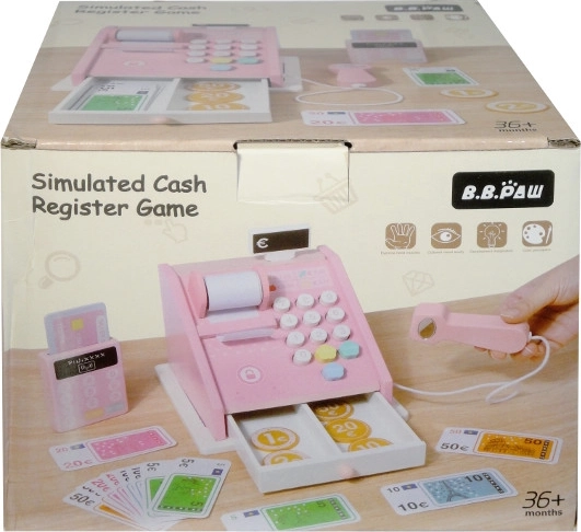 Wooden cash register for kids – pink