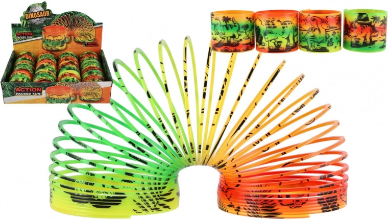 Kunststof spiraal met dinosaurusmotief 7,5 cm