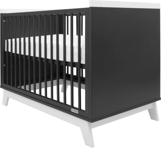New Baby Marcus baby cot with guard 120 × 60 cm graphite/white