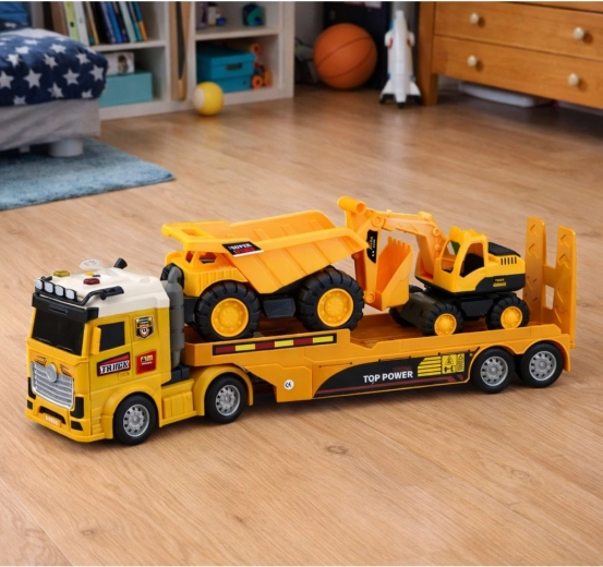 Maschinentransport auf dem Auflieger wie in echt