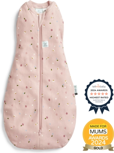 Ergopouch emmaillotage et gigoteuse 2-en-1 Cocoon Daisies 0,2 tog (3–6 mois, 6–8 kg)