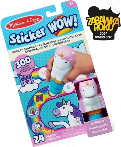 Sticker WOW - livre et tampon avec autocollants Licorne