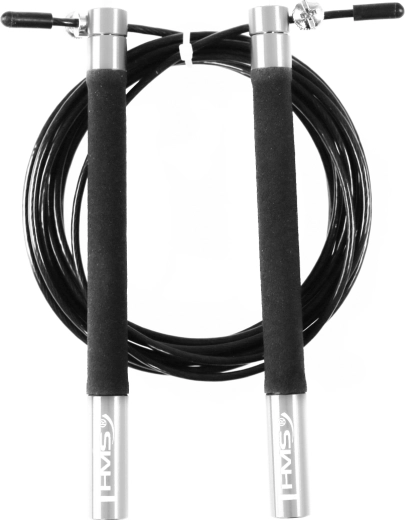 Fast HMS Jump Rope with Bearings and Adjustable Length, Silver