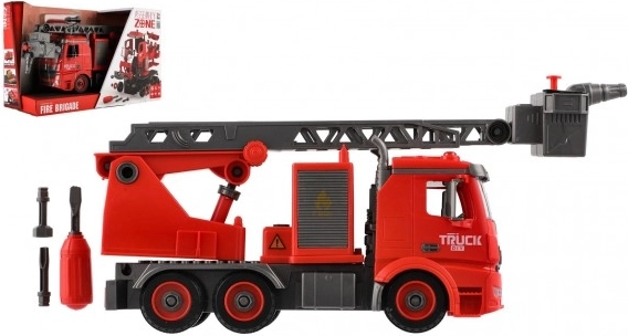 Screw-together fire truck 36 cm with light and sound, sprays water