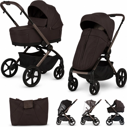 Adamex Como combination stroller 2 in 1 Chocolate Brown