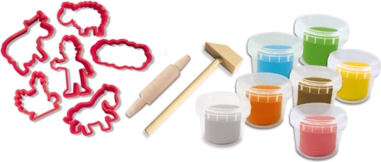 Gereedschap en uitsteekvormpjes voor kleine handjes