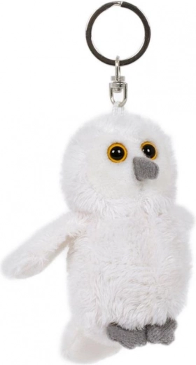 pluchen sleutelhanger sneeuwuil 8 × 6 cm wit