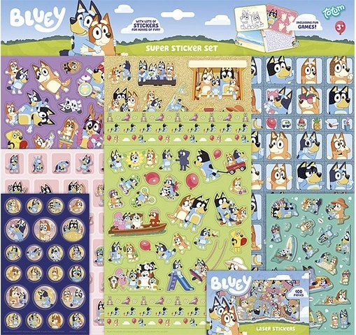 Bluey super autocollants – lot de 8 planches
