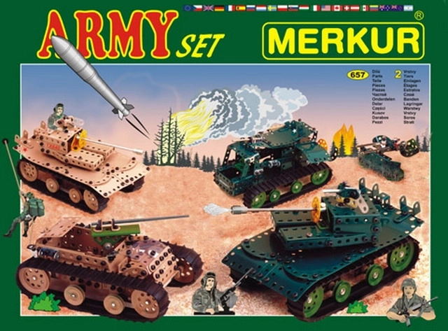 Merkur Construction Set Army set 674 pcs, double-layer box 36 × 27 × 5.5 cm