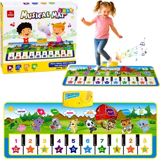 Educational Musical Animal Piano Mat 100 × 36 cm