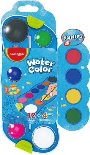 Aquarelles Keyroad avec palette, 12+4 couleurs