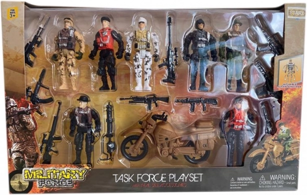 Large set of soldiers with motorcycle STARX