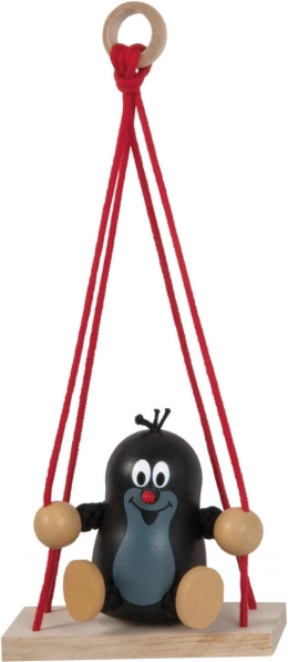 Detoa Little Mole on a Swing – hanging wooden decoration