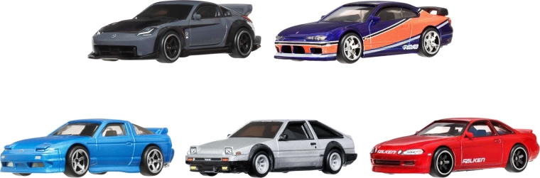 Five legendary movie cars in one pack