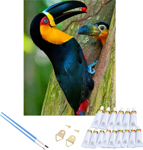 Compleet met opgespannen doek