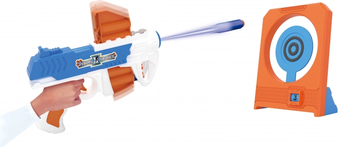 Pistool met schuimkogels en doelwit