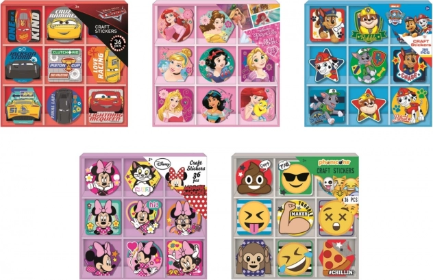 Stickers in een doosje – set van 36 stuks